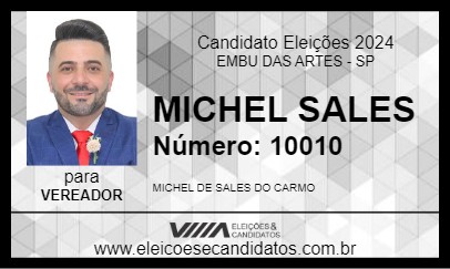 Candidato MICHEL SALES 2024 - EMBU DAS ARTES - Eleições