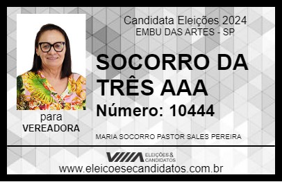 Candidato SOCORRO DA TRÊS AAA 2024 - EMBU DAS ARTES - Eleições