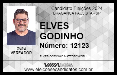 Candidato ELVES GODINHO 2024 - BRAGANÇA PAULISTA - Eleições