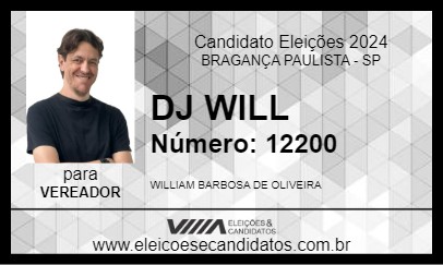 Candidato DJ WILL 2024 - BRAGANÇA PAULISTA - Eleições