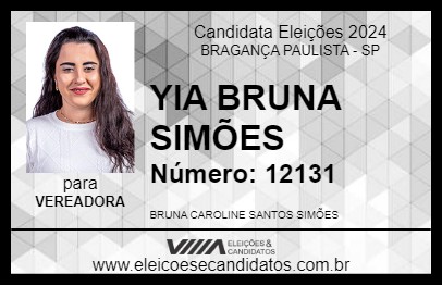 Candidato YIA BRUNA SIMÕES 2024 - BRAGANÇA PAULISTA - Eleições