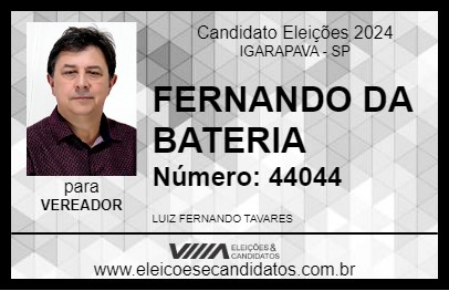 Candidato FERNANDO DA BATERIA 2024 - IGARAPAVA - Eleições