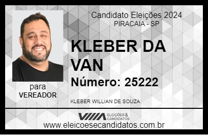 Candidato KLEBER DA VAN 2024 - PIRACAIA - Eleições