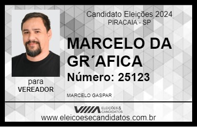 Candidato MARCELO DA GRÁFICA 2024 - PIRACAIA - Eleições