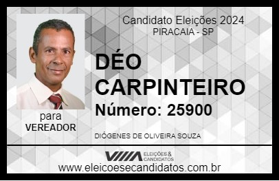 Candidato DÉO CARPINTEIRO 2024 - PIRACAIA - Eleições