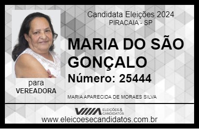 Candidato MARIA DO SÃO GONÇALO 2024 - PIRACAIA - Eleições