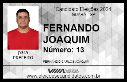 Candidato FERNANDO JOAQUIM 2024 - GUARÁ - Eleições