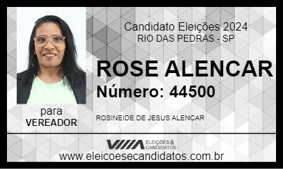 Candidato ROSE ALENCAR 2024 - RIO DAS PEDRAS - Eleições