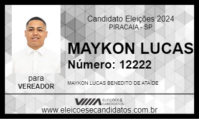 Candidato MAYKON LUCAS 2024 - PIRACAIA - Eleições