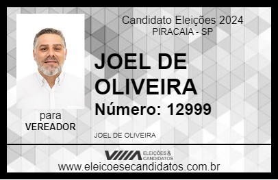 Candidato JOEL DE OLIVEIRA 2024 - PIRACAIA - Eleições