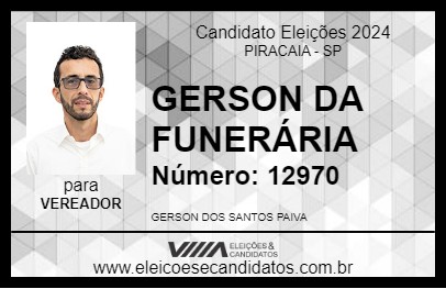 Candidato GERSON DA FUNERÁRIA 2024 - PIRACAIA - Eleições