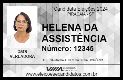 Candidato HELENA DA ASSISTÊNCIA 2024 - PIRACAIA - Eleições