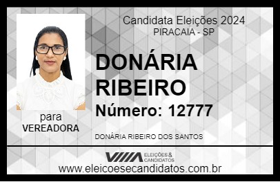 Candidato DONÁRIA RIBEIRO 2024 - PIRACAIA - Eleições