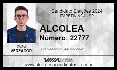 Candidato ALCOLEA 2024 - ITAPETININGA - Eleições