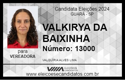 Candidato VALKIRYA DA BAIXINHA 2024 - GUARÁ - Eleições