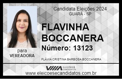 Candidato FLAVINHA BOCCANERA 2024 - GUARÁ - Eleições