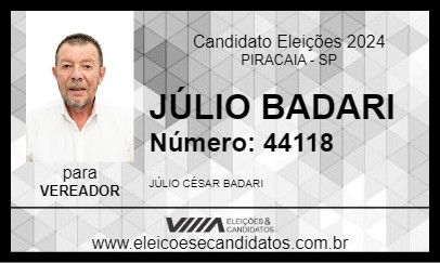 Candidato JÚLIO BADARI 2024 - PIRACAIA - Eleições