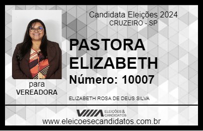 Candidato PASTORA ELIZABETH 2024 - CRUZEIRO - Eleições