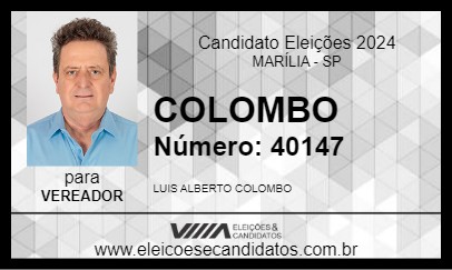 Candidato COLOMBO 2024 - MARÍLIA - Eleições