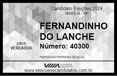 Candidato FERNANDINHO DO LANCHE 2024 - MARÍLIA - Eleições