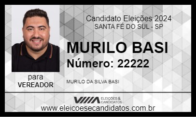 Candidato MURILO BASI 2024 - SANTA FÉ DO SUL - Eleições