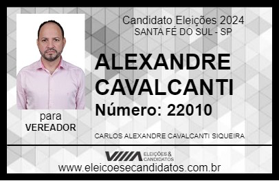 Candidato ALEXANDRE CAVALCANTI 2024 - SANTA FÉ DO SUL - Eleições