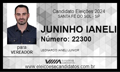 Candidato JUNINHO IANELI 2024 - SANTA FÉ DO SUL - Eleições