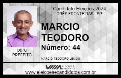 Candidato MARCIO TEODORO 2024 - TRÊS FRONTEIRAS - Eleições