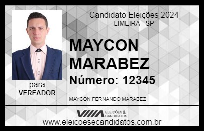 Candidato MAYCON MARABEZ 2024 - LIMEIRA - Eleições