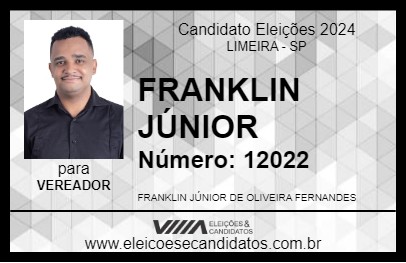 Candidato FRANKLIN JÚNIOR 2024 - LIMEIRA - Eleições