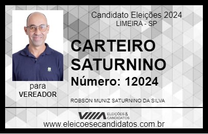 Candidato CARTEIRO SATURNINO 2024 - LIMEIRA - Eleições