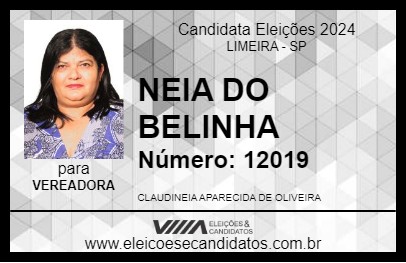 Candidato NEIA DO BELINHA 2024 - LIMEIRA - Eleições