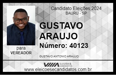 Candidato GUSTAVO ARAUJO 2024 - BAURU - Eleições