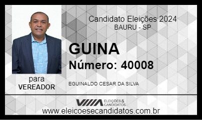 Candidato GUINA 2024 - BAURU - Eleições