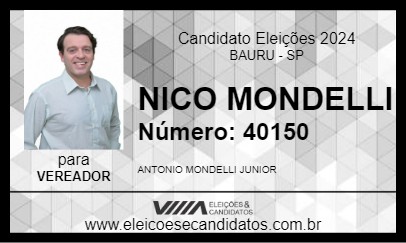 Candidato NICO MONDELLI 2024 - BAURU - Eleições