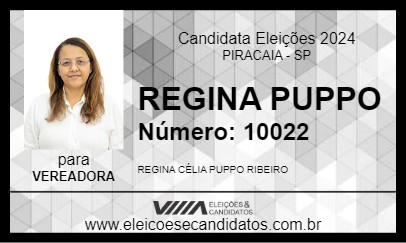 Candidato REGINA PUPPO 2024 - PIRACAIA - Eleições