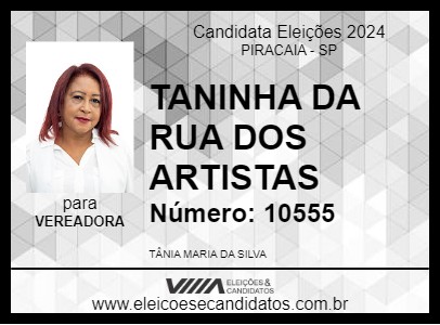 Candidato TANINHA DA RUA DOS ARTISTAS 2024 - PIRACAIA - Eleições