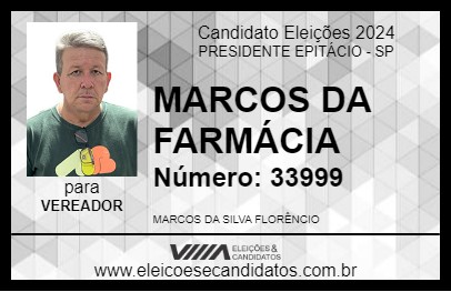 Candidato MARCOS DA FARMÁCIA 2024 - PRESIDENTE EPITÁCIO - Eleições