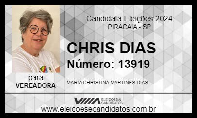 Candidato CHRIS DIAS 2024 - PIRACAIA - Eleições