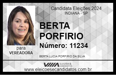 Candidato BERTA PORFIRIO 2024 - INDIANA - Eleições