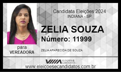 Candidato ZELIA SOUZA 2024 - INDIANA - Eleições