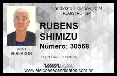 Candidato RUBENS SHIMIZU 2024 - REGISTRO - Eleições