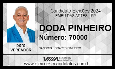 Candidato DODA PINHEIRO 2024 - EMBU DAS ARTES - Eleições