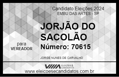 Candidato JORJÃO DO SACOLÃO 2024 - EMBU DAS ARTES - Eleições