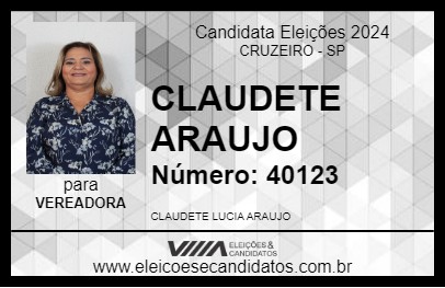 Candidato CLAUDETE ARAUJO 2024 - CRUZEIRO - Eleições