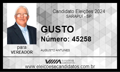 Candidato GUSTO 2024 - SARAPUÍ - Eleições