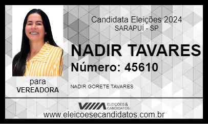 Candidato NADIR TAVARES 2024 - SARAPUÍ - Eleições