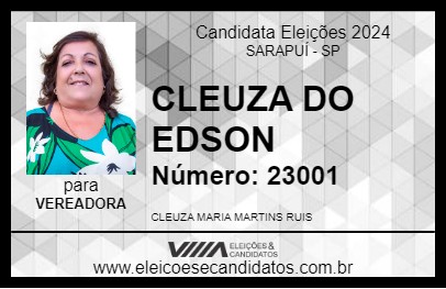 Candidato CLEUZA DO EDSON 2024 - SARAPUÍ - Eleições