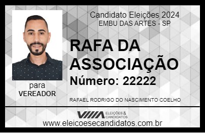 Candidato RAFA DA ASSOCIAÇÃO 2024 - EMBU DAS ARTES - Eleições