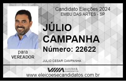 Candidato JÚLIO CAMPANHA  2024 - EMBU DAS ARTES - Eleições